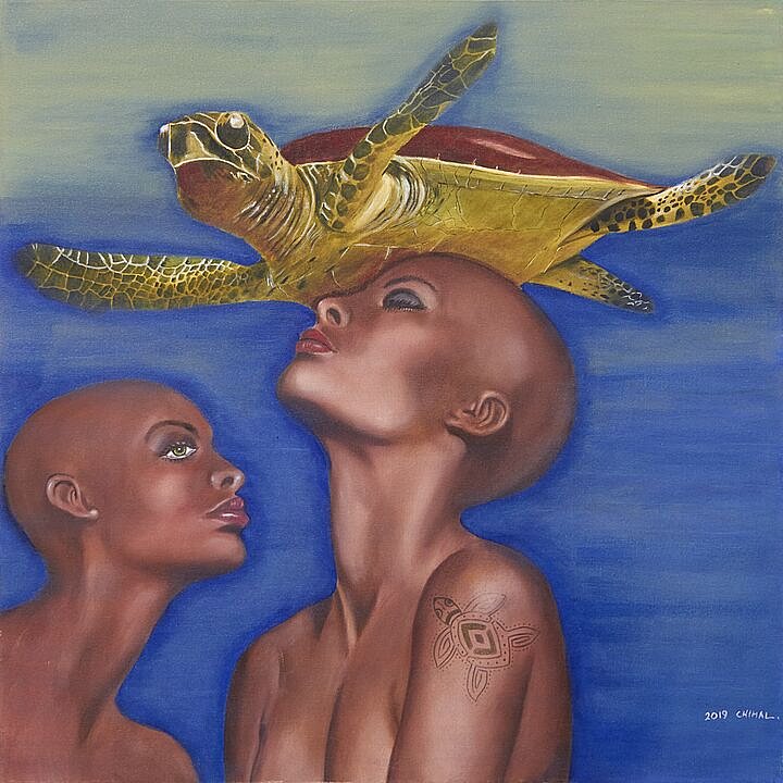 Dos mujeres con tortugas (2020)